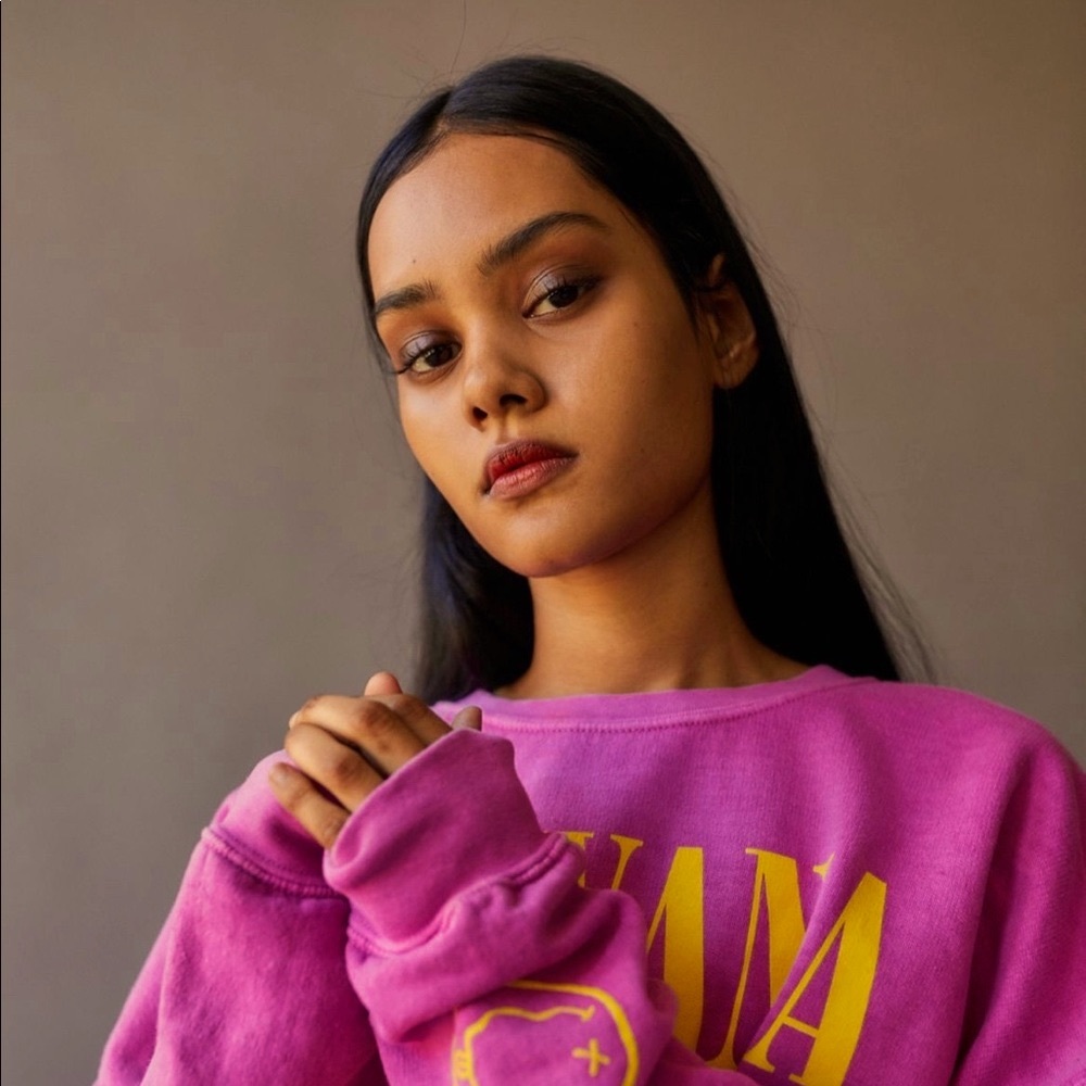 U. O. PINK NIRVANA CREW SWEATSHIRT BNWT S/M OVERSIZED fits To L/XL SHIPS QUICK! - Picture 12 of 14